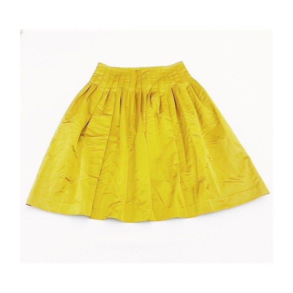 J. Crew Dresses & Skirts - J. Crew Gold Pleated A Line Silk Skirt Knee Length SZ10P NWT